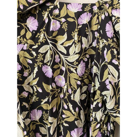 NWT Mink Pink Nocturne Midi Maxi Dress Small Lilac Floral Puff Sleeves Sample - Picture 7 of 8